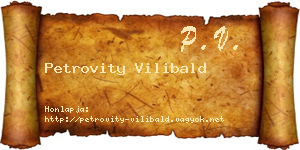 Petrovity Vilibald névjegykártya